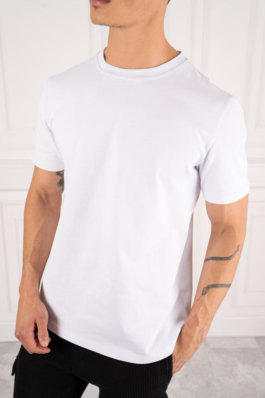 Premium Essential Slim Fit T-Shirt - White - Offer