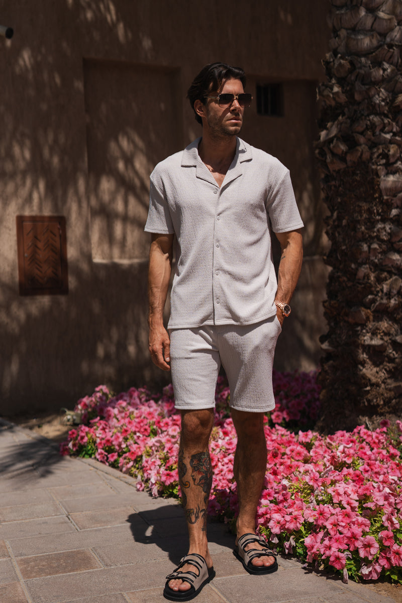 Seersucker Resort Short - Grey