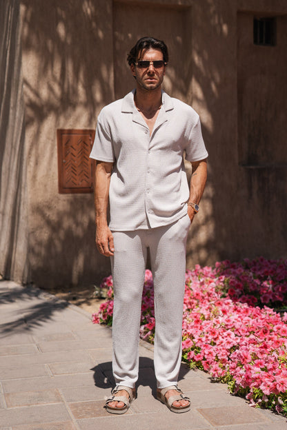 Seersucker Tailored Trouser - Grey