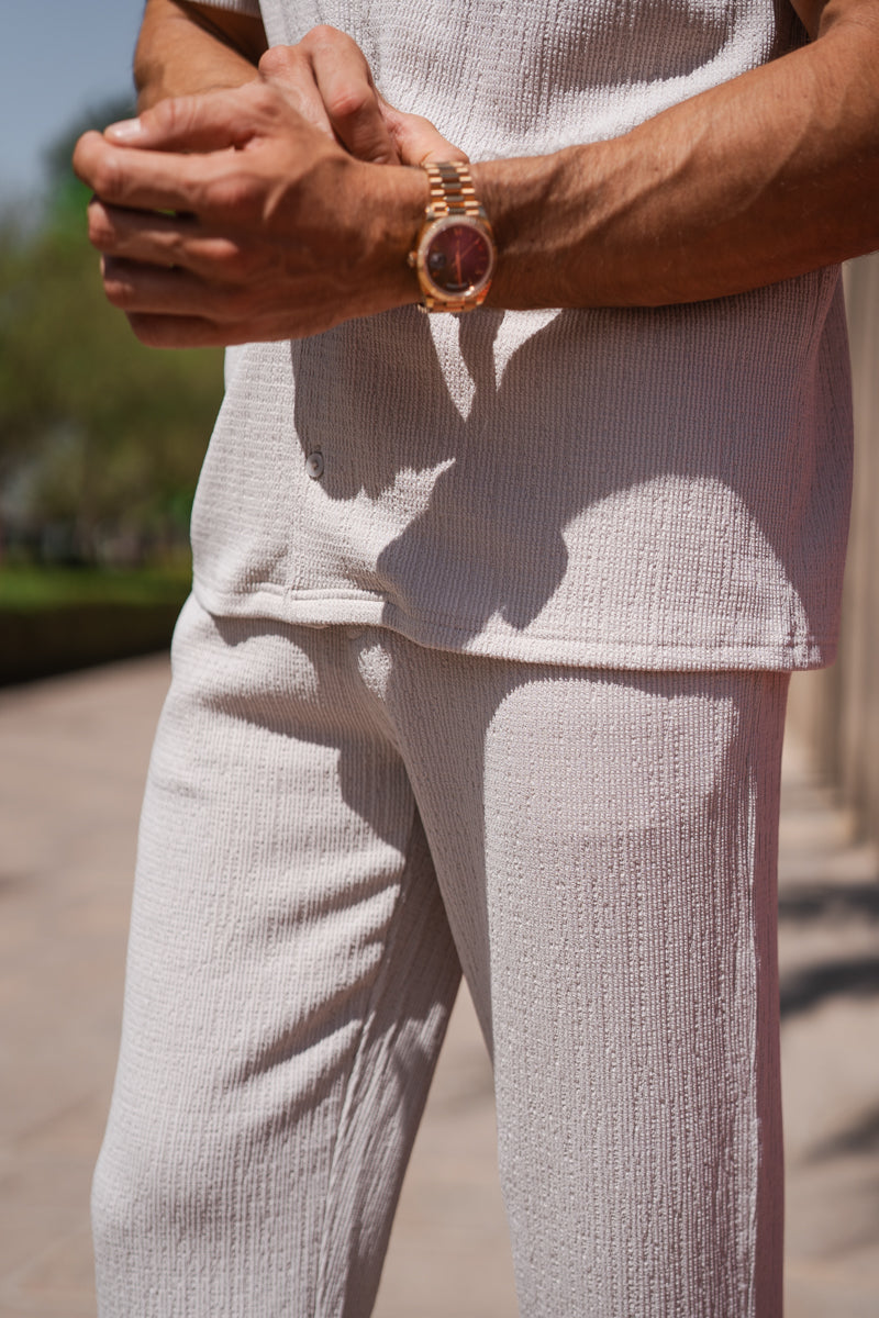 Seersucker Tailored Trouser - Grey