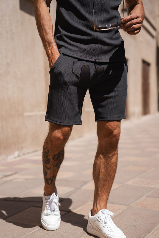 Slim Fit Stretch Shorts - Charcoal